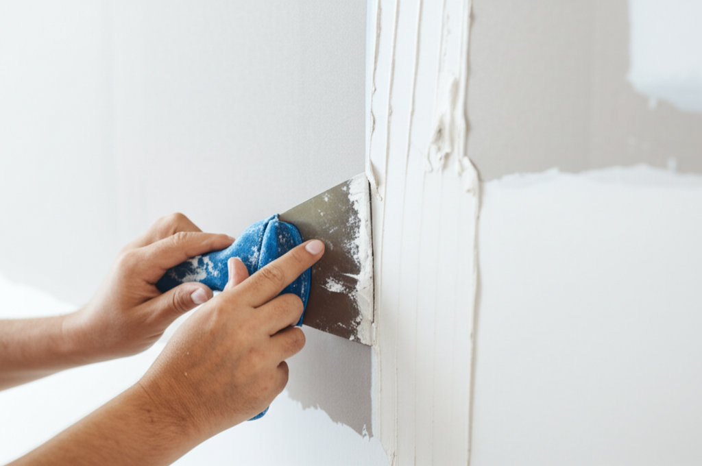 Professional repairing drywall